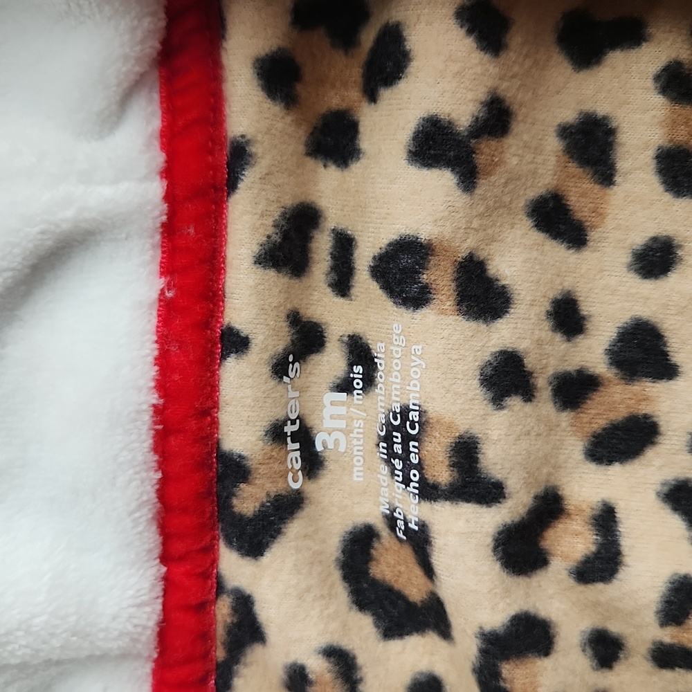 Carter's Baby Girl Leopard Footless One Piece - Picture 6 of 7